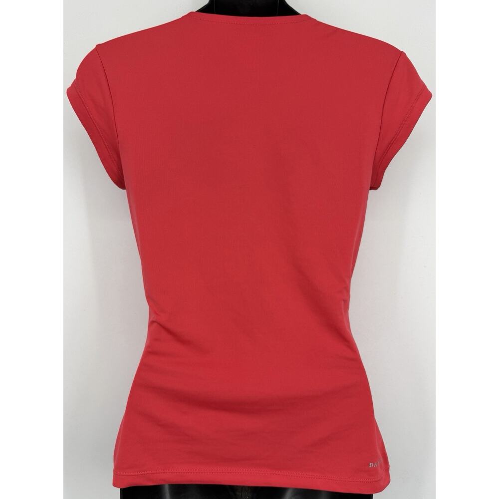 Nike Womens Hot Pink Dri Fit Split Neck Active Top Small Y2K Yoga 2000s Bright - Picture 6 of 10